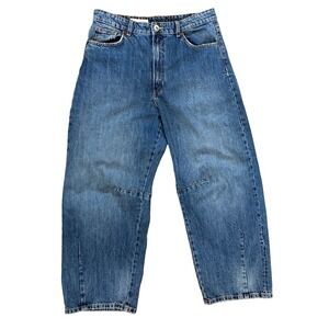 Zara Barrel Jeans Women's 8 Balloon Baggy Denim Wide Leg Streetwear Loose Y2K